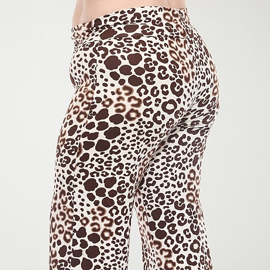 White Mark Womens Plus Mid Rise Wide Leg Palazzo Pant