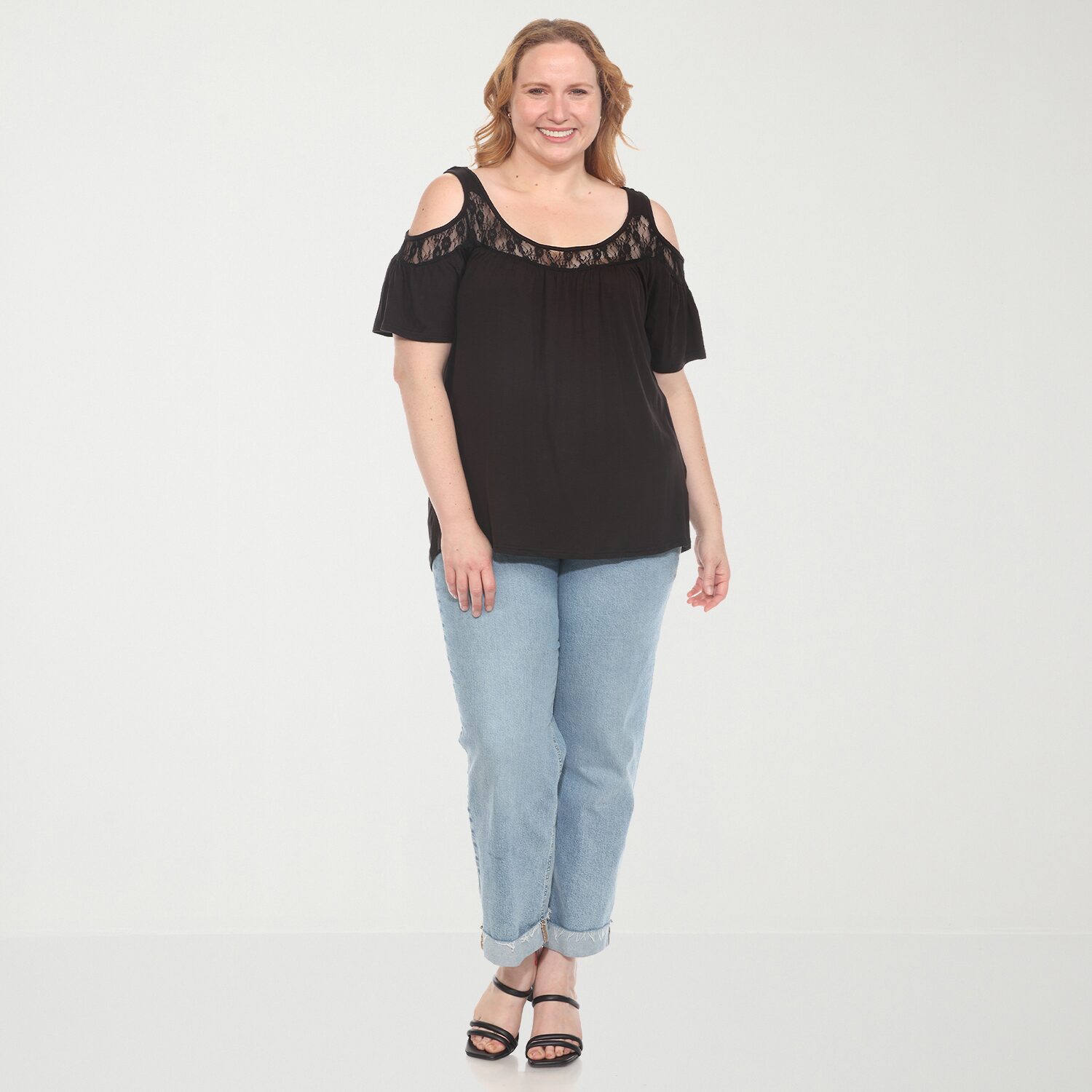 White Mark Plus Womens Short Sleeve Tunic Top