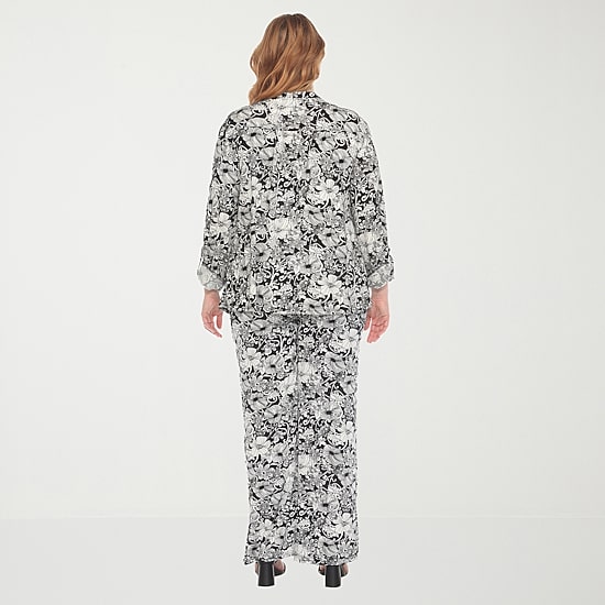 White Mark Knit 2-pc. Floral Pant Set-Plus