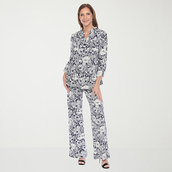 White Mark 2-pc. Floral Pant Set