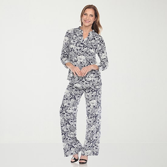 White Mark 2-pc. Floral Pant Set