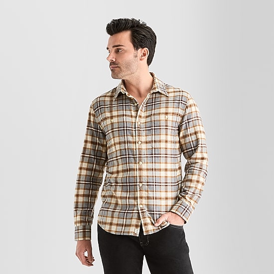mutual weave Mens Long Sleeve Regular Fit Flannel Shirt