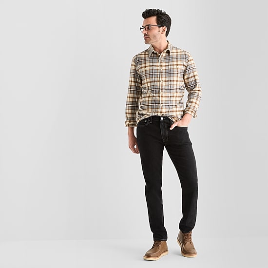 mutual weave Mens Long Sleeve Regular Fit Flannel Shirt