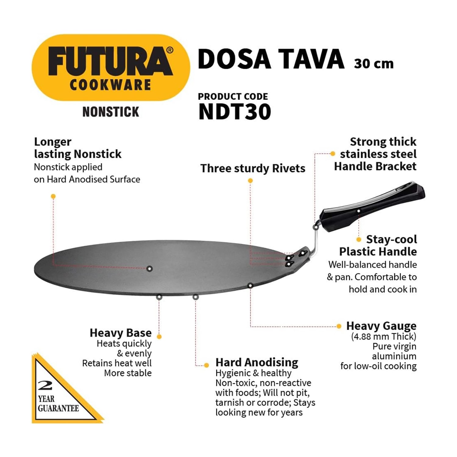 Hawkins Non-Stick 11" Dosa Tava Flat Pan