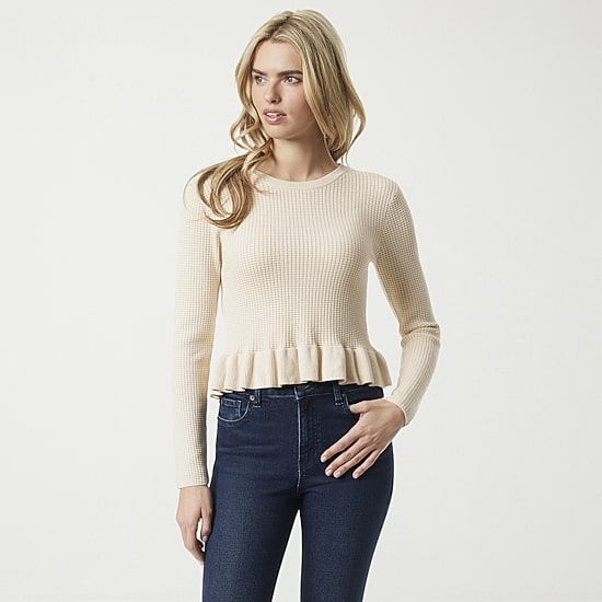 JS Jessica Simpson Womens Round Neck Long Sleeve Pullover Sweater