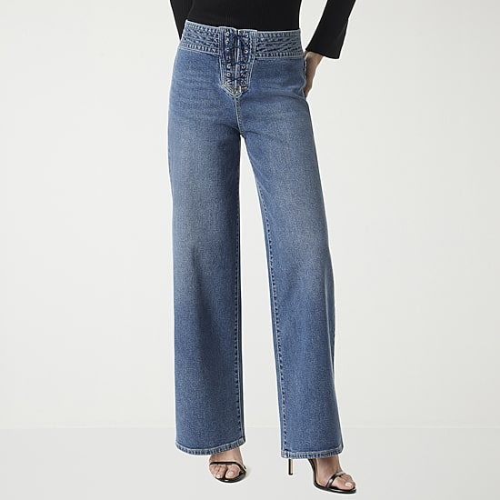 JS Jessica Simpson Womens High Rise Wide Leg Jean
