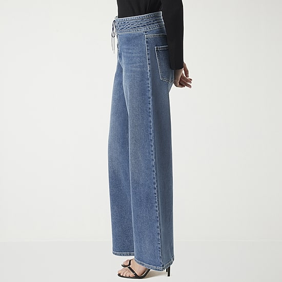 JS Jessica Simpson Womens High Rise Wide Leg Jean