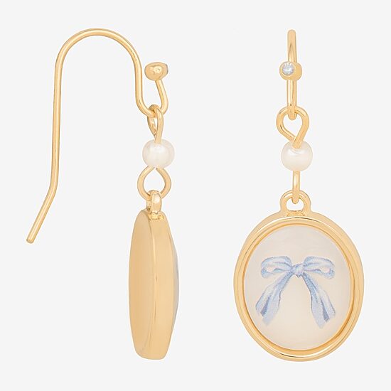 Bijoux Bar Delicates Womens Bow Drop Earrings