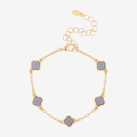 Bijoux Bar Delicates Womens 7.5 Inch Solid Link Clover Chain