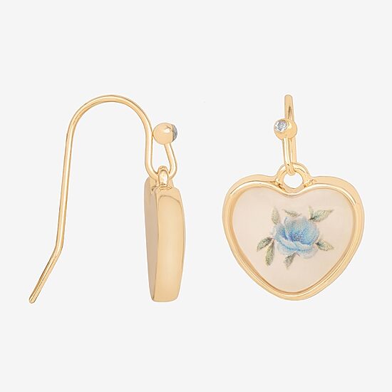 Bijoux Bar Delicates Womens Heart Drop Earrings