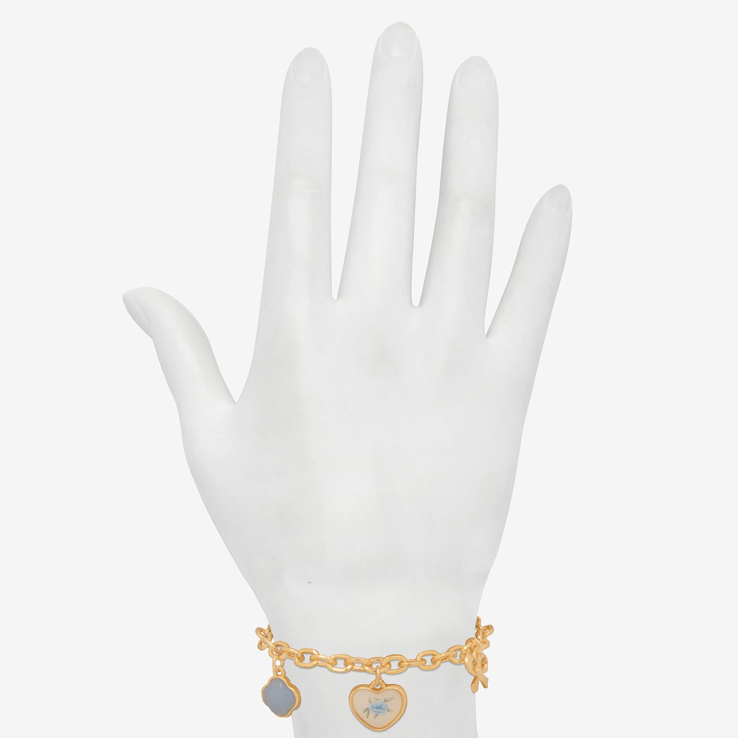 Bijoux Bar Delicates Womens Heart Charm Bracelet