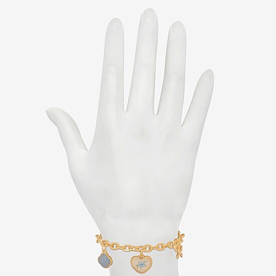 Bijoux Bar Delicates Womens Heart Charm Bracelet