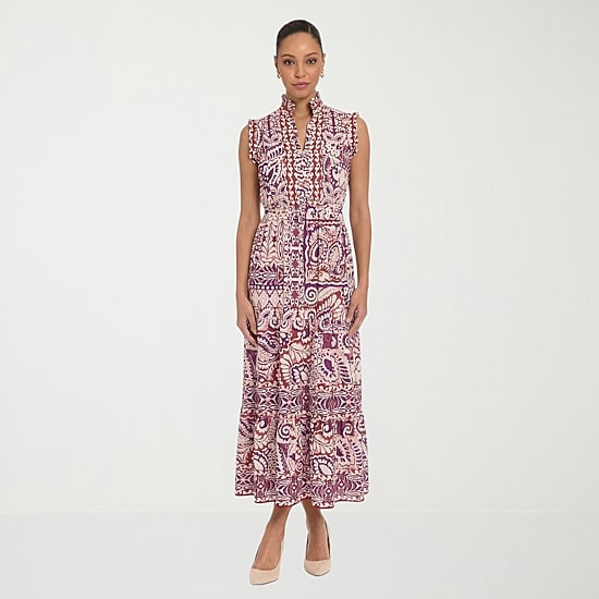 London Times Womens Mock Neck Sleeveless Maxi Dress