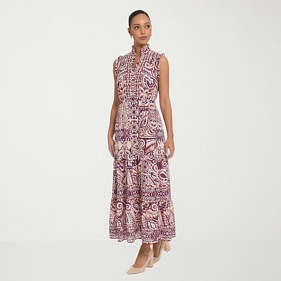London Times Womens Mock Neck Sleeveless Maxi Dress