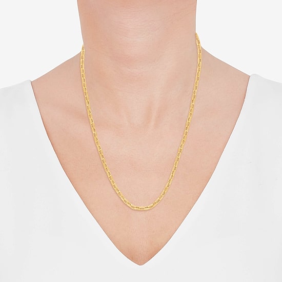 Bonded Brilliance Unisex Adult 14K Gold Bonded With Sterling Silver 22 Inch Link Chain Necklace