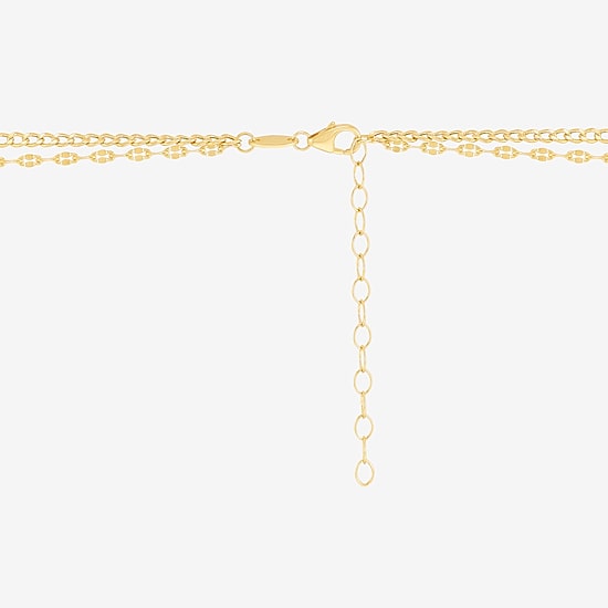 Bonded Brilliance Womens 14K Gold Over Silver 19 Inch Chain Necklace