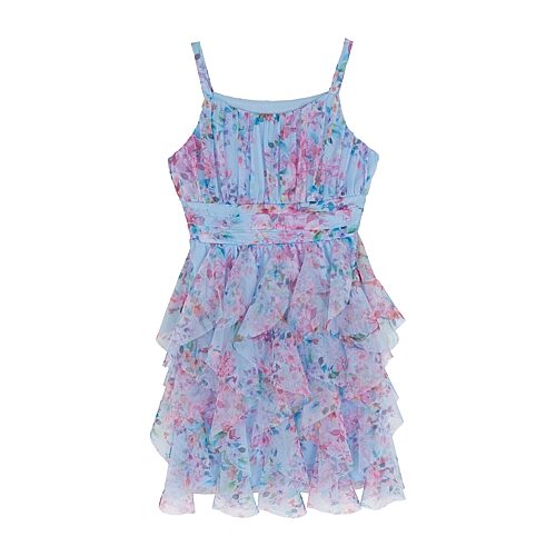 Rare Editions Big Kid Girls Sleeveless A-Line Dress, 14, Blue