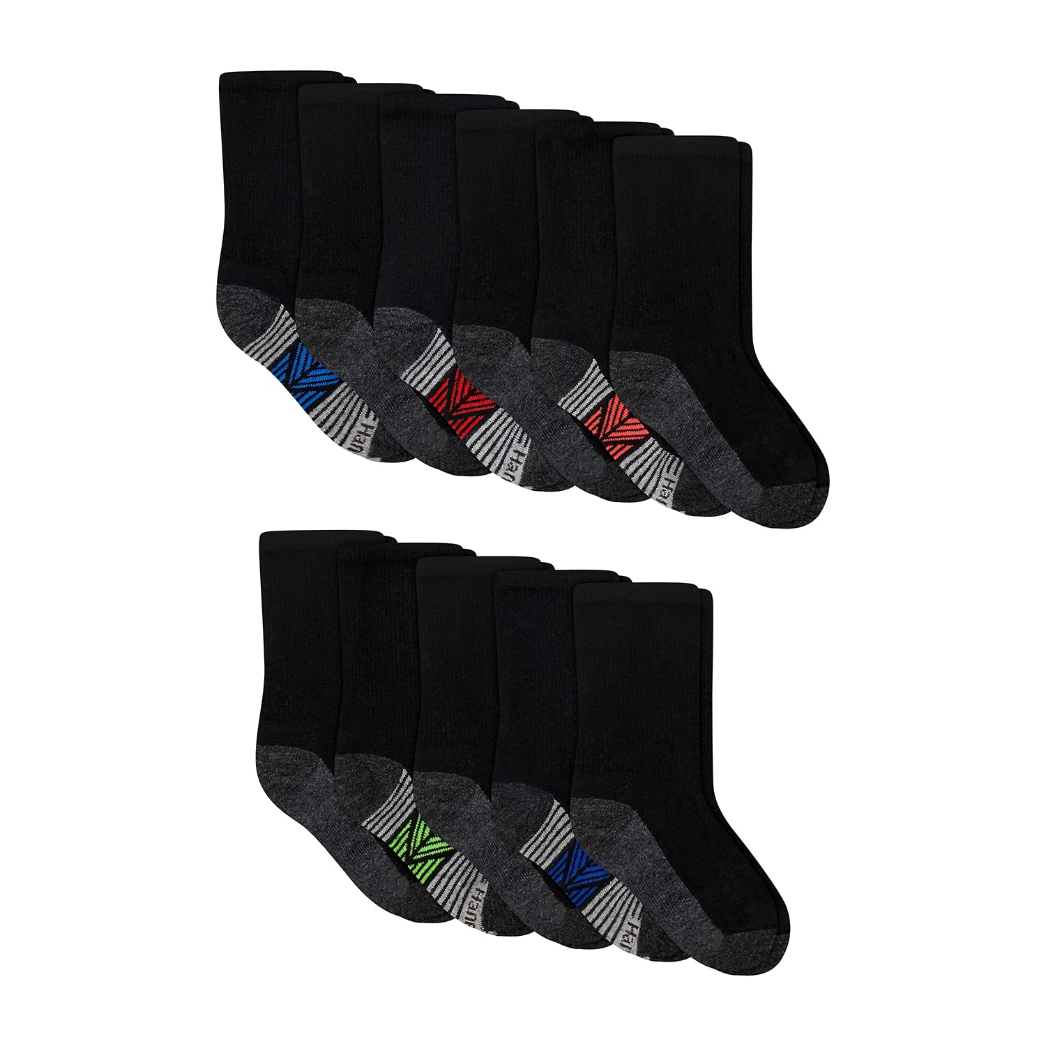 Hanes Little & Big Kid Boys 10+1 Bonus Pairs Crew Socks