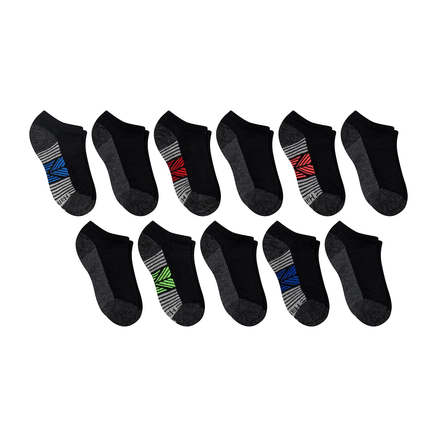 Hanes Little & Big Kid Boys 11 Pair No Show Socks