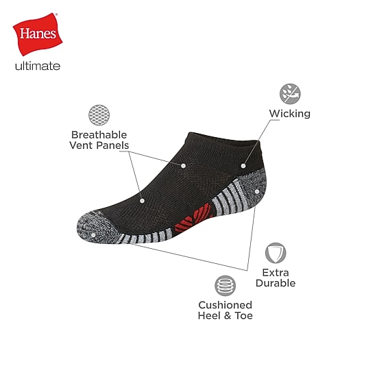 Hanes Little & Big Kid Boys 10+1 Bonus Pairs No Show Socks