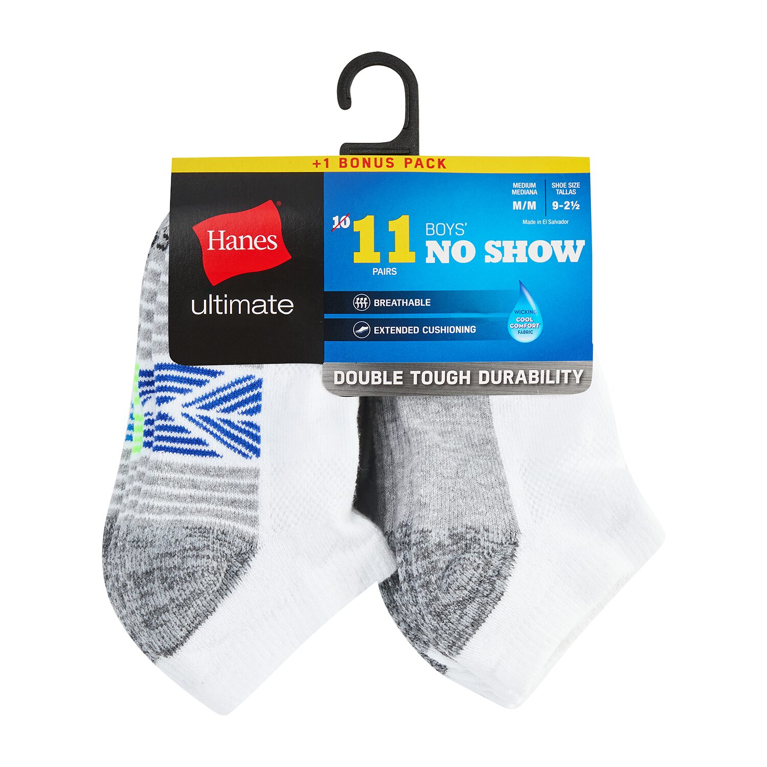 Hanes Little & Big Kid Boys 11 Pair No Show Socks