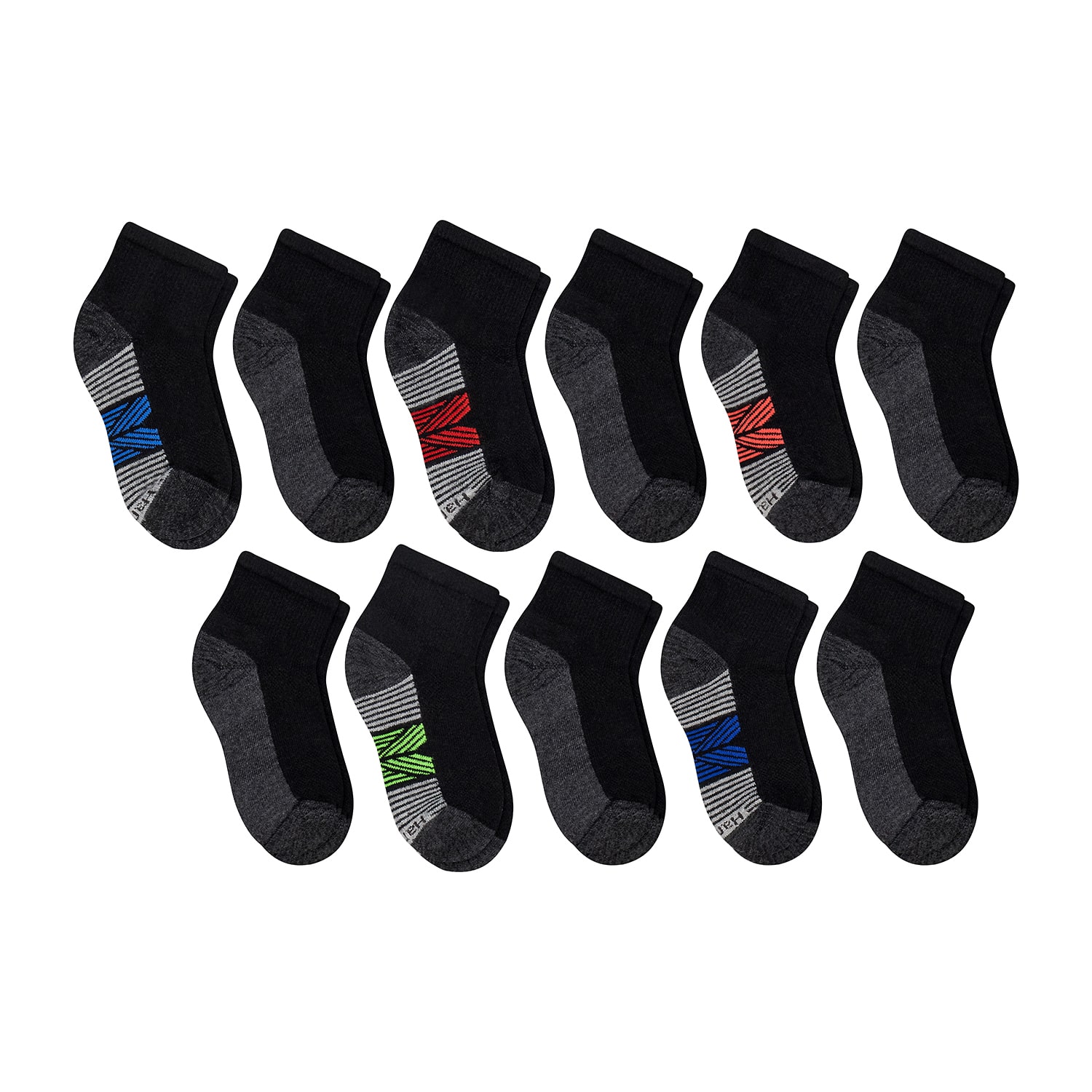 Hanes Little & Big Kid Boys Breathable 11 Pair Quarter Ankle Socks