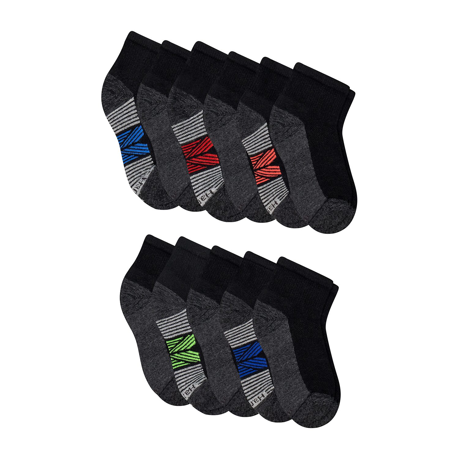 Hanes Little & Big Kid Boys Breathable 11 Pair Quarter Ankle Socks