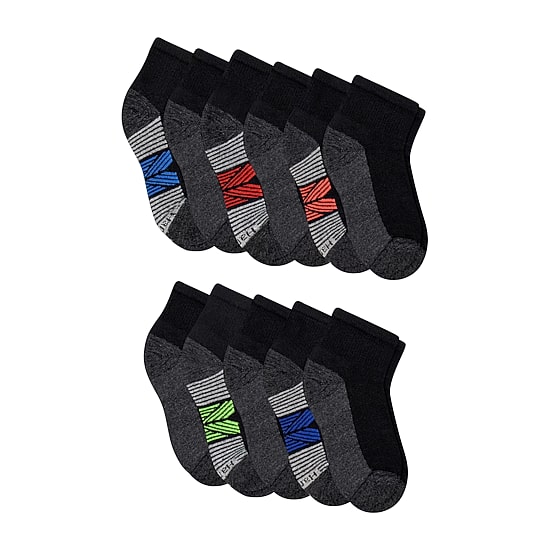 Hanes Little & Big Kid Boys Breathable 10+1 Bonus Pairs Quarter Ankle Socks