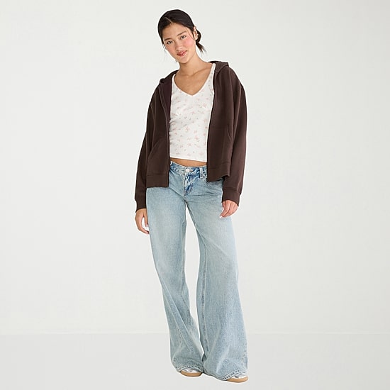 AEROPOSTALE Womens Juniors Long Sleeve Zipper Hoodie