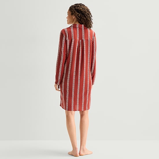 Liz Claiborne Womens Long Sleeve Scoop Neck Nightshirt