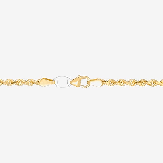 Bonded Brilliance Unisex Adult 14K Gold Bonded With Sterling Silver 22 Inch Rope Chain Necklace