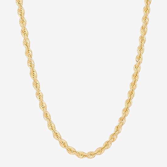 Bonded Brilliance Unisex Adult 14K Gold Bonded With Sterling Silver 22 Inch Rope Chain Necklace