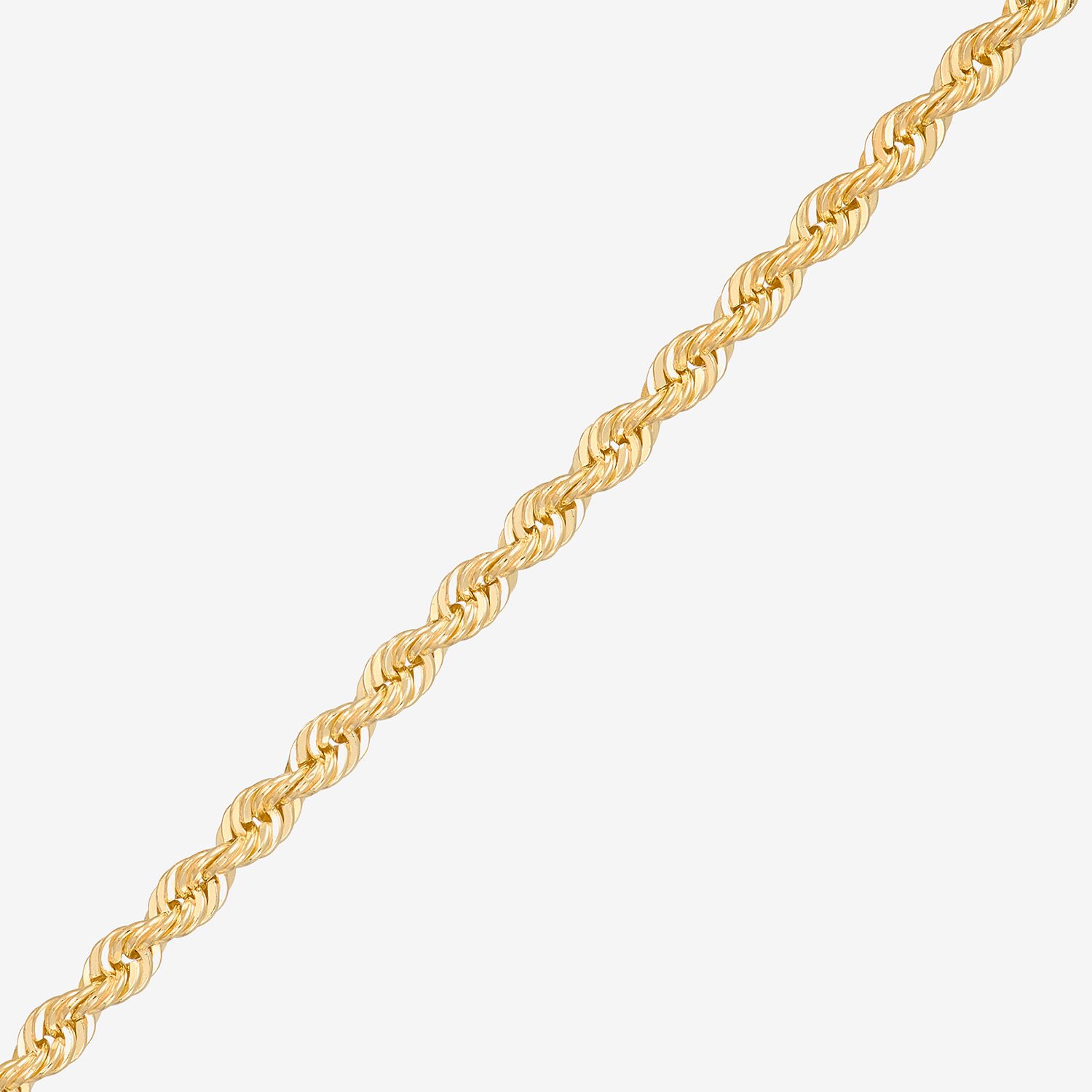 Bonded Brilliance Unisex Adult 14K Gold Over Silver 22 Inch Rope Chain Necklace