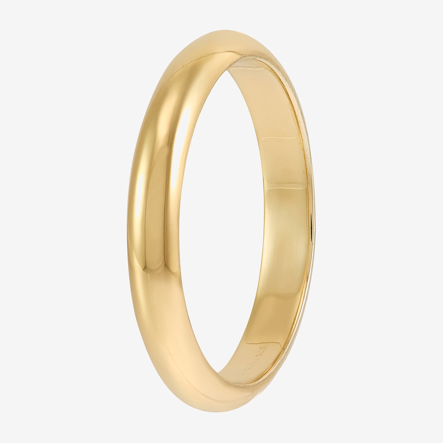 Bonded Brilliance Womens 3MM 14K Gold Over Silver Band