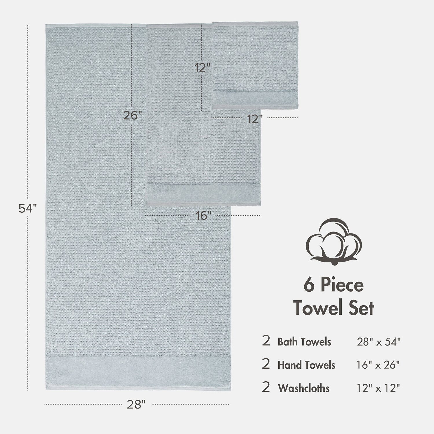 Madison Park Spa Waffle 6-pc. Quick Dry Bath Towel Set