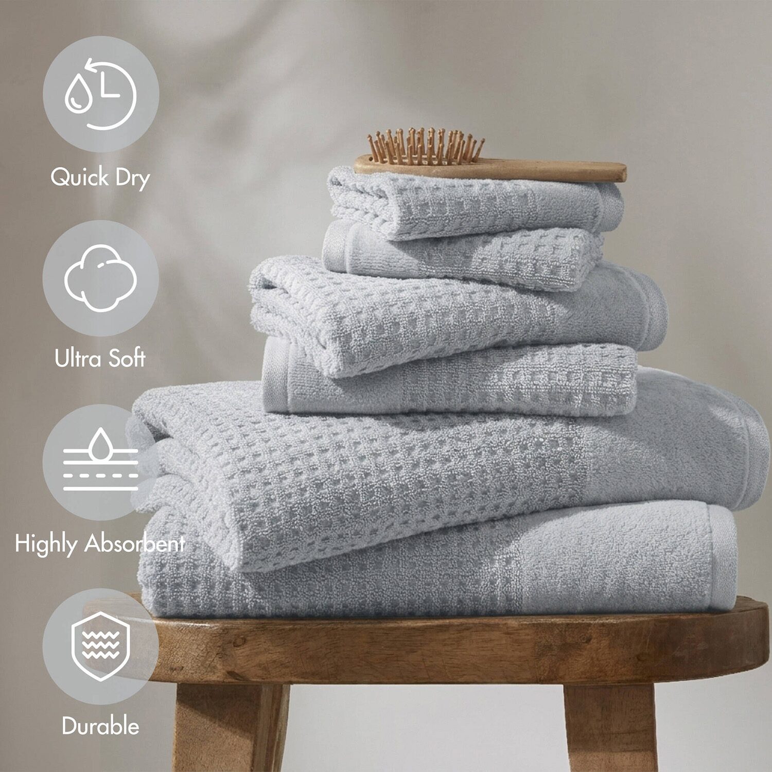 Madison Park Spa Waffle 6-pc. Quick Dry Bath Towel Set