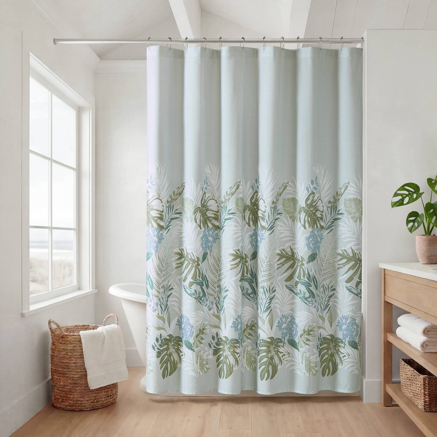 Harbor House Kiawah Island Tropical Botanical Jacquard Shower Curtain