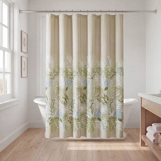 Harbor House Kiawah Island Tropical Botanical Jacquard Shower Curtain