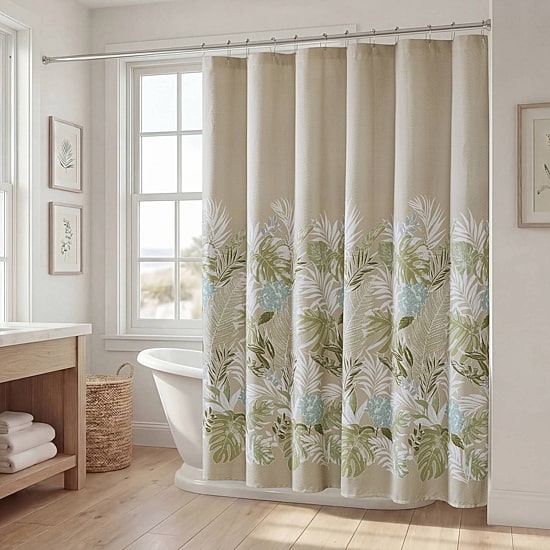 Harbor House Kiawah Island Tropical Botanical Jacquard Shower Curtain