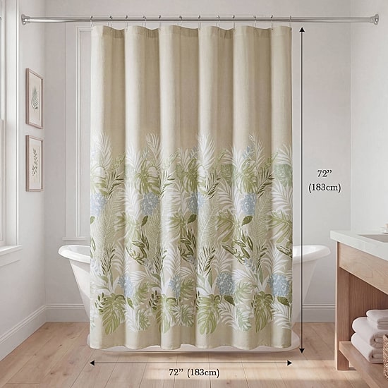 Harbor House Kiawah Island Tropical Botanical Jacquard Shower Curtain
