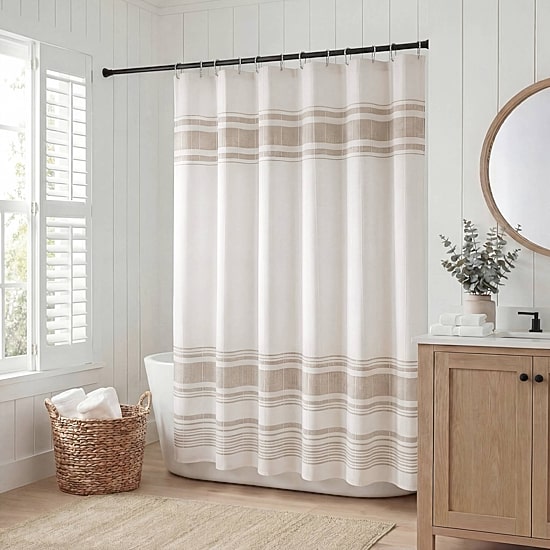Harbor House Morgan Textured Yarn-Dyed Stripe Shower Curtain