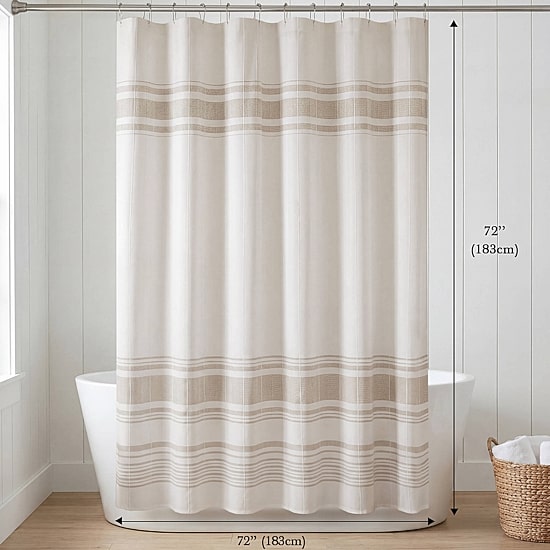 Harbor House Morgan Textured Yarn-Dyed Stripe Shower Curtain