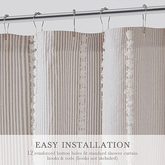 Harbor House Anslee Textured Stripe Shower Curtain