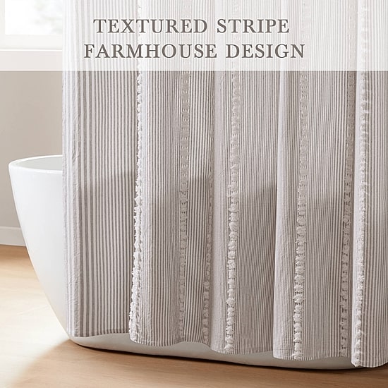 Harbor House Anslee Textured Stripe Shower Curtain