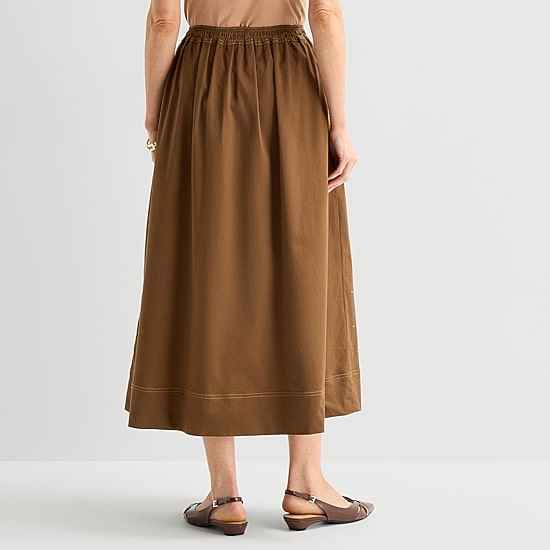 Liz Claiborne Studded Womens Midi Flared Skirt