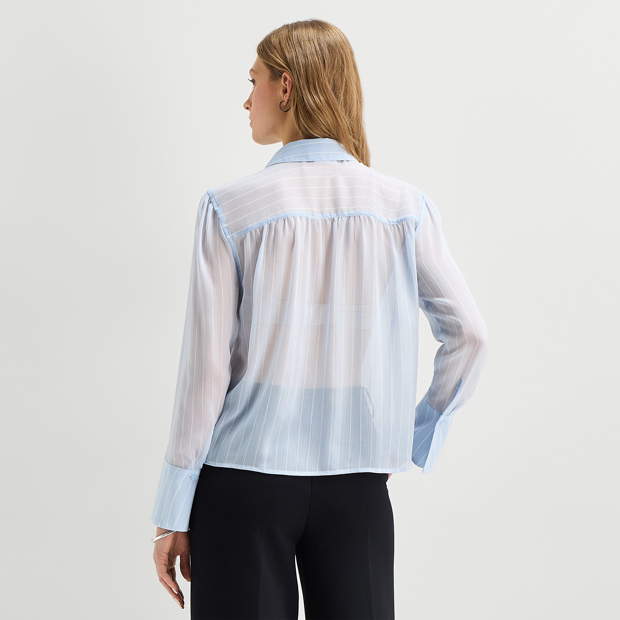a.n.a Sheer Womens Long Sleeve Blouse