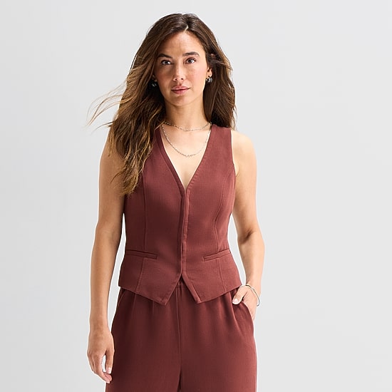 A.N.A Crepe Womens V Neck Sleeveless Vest