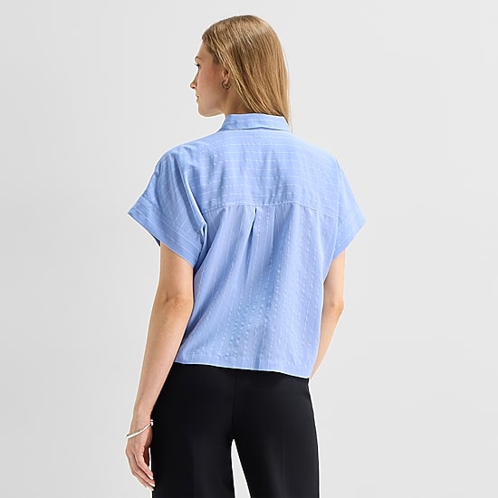 a.n.a Womens Short Sleeve Camp Shirt