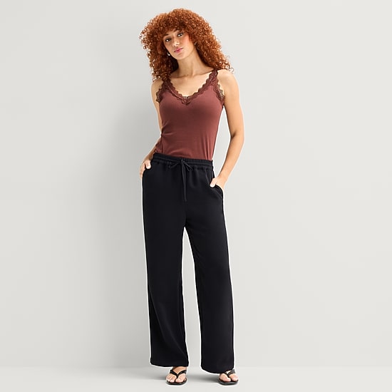 a.n.a Lace Trim Womens V Neck Sleeveless Tank Top