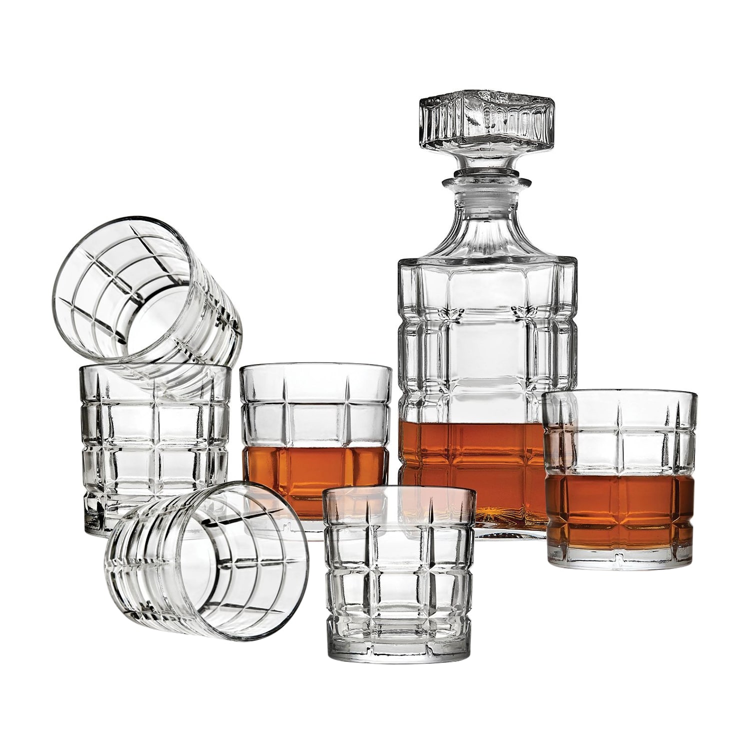 Godinger Silver Whiskey And Rye Bar 7-pc. Decanter Set